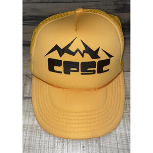Vintage Yellow CPSC Ski Club Trucker Hat KC Snapback Adjustable Meshback Rope.